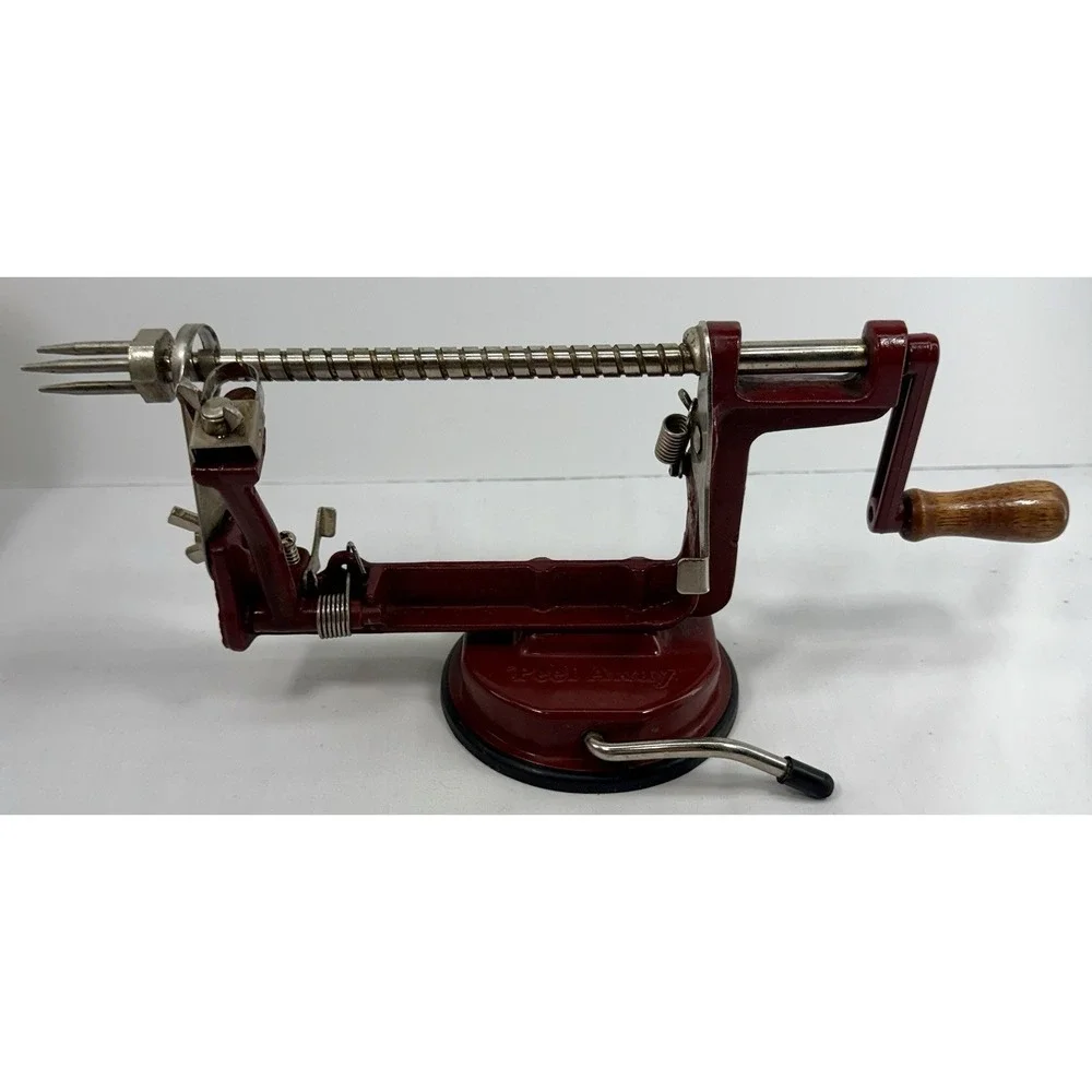 Apple Peeler Back to Basics‎ A505 Cast Iron Suction Base Wood Handle Vintage